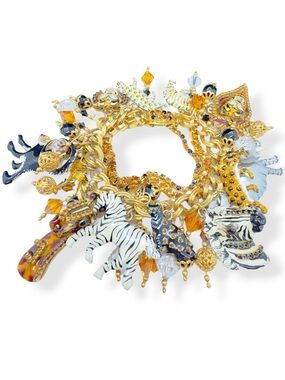 Vintage Rare Discontinued Lunch At The Ritz “Jungle Brunch” Charm Bracelet